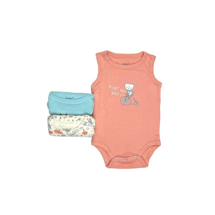 Junior Baby Bodysuit Sleeveless Baby Girl - Pink, Blue,Beige