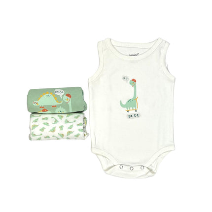 Junior Baby Bodysuit Sleeveless Baby Girl - Green,Animal Print
