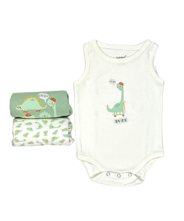 Junior Baby Bodysuit Sleeveless Baby Girl - Green,Animal Print