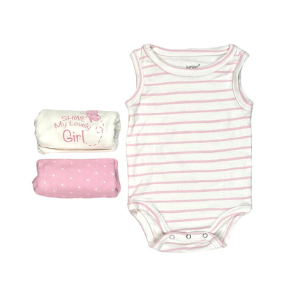 Junior Baby Bodysuit Sleeveless Baby Girl -Beige ,Pink