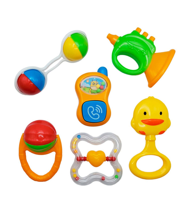A set of shawls, telephones and teethers | مجموعه شخاليل وتليفون وعضاضه