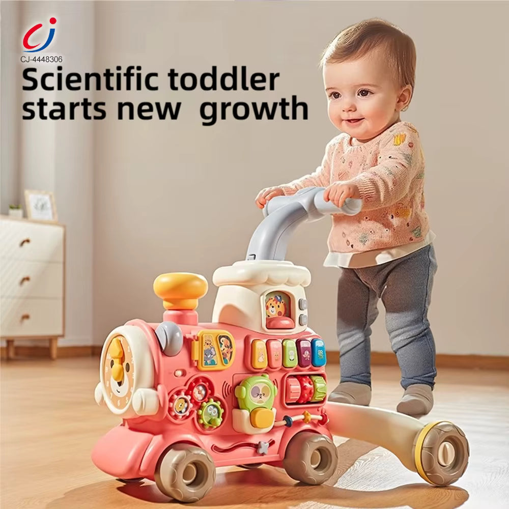 5 in 1 Baby Walker Steam Ride on Train Multi-function
