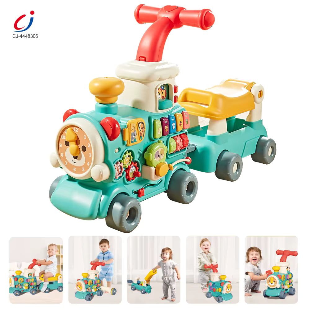 5 in 1 Baby Walker Steam Ride on Train Multi-function