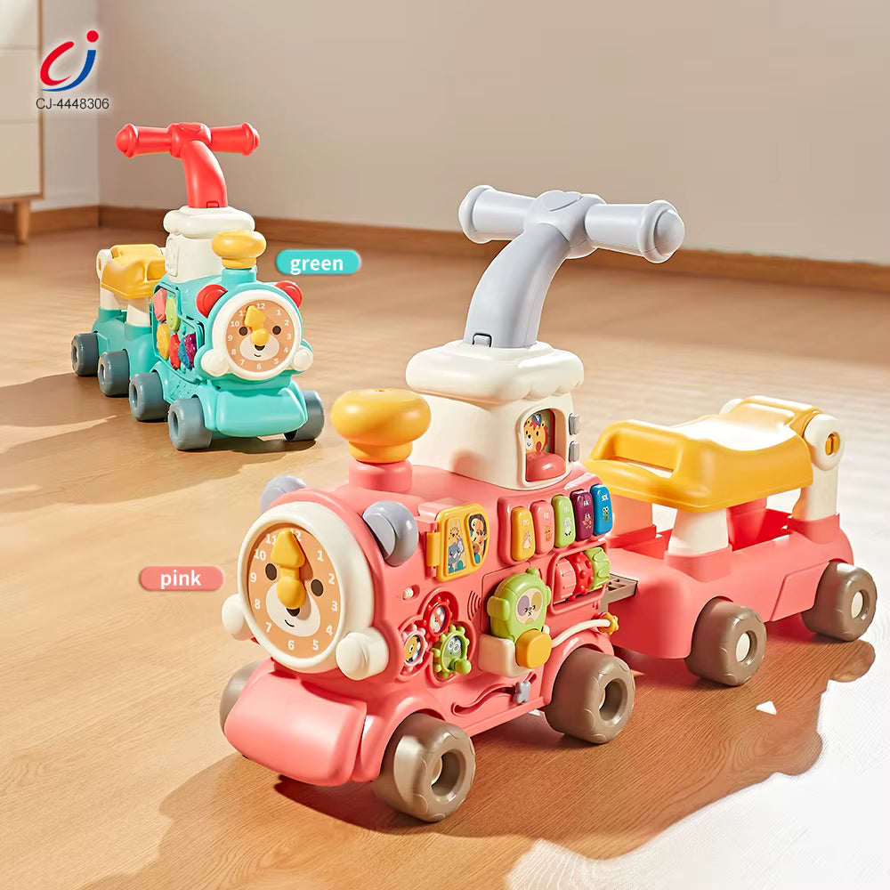 5 in 1 Baby Walker Steam Ride on Train Multi-function