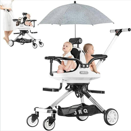 Mini Stroller Double– Twin Comfort, One Stylish Ride! | ميني سترولر للتوأم