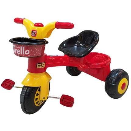 Kids Pedal Tricycle with Comfortable Seat & Front Basket black| دراجة أطفال ثلاثية البدالات بمقعد مريح وسلة أمامية